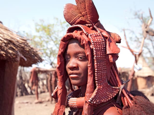 Himba Bride in Namibia with Tradsional outfit
